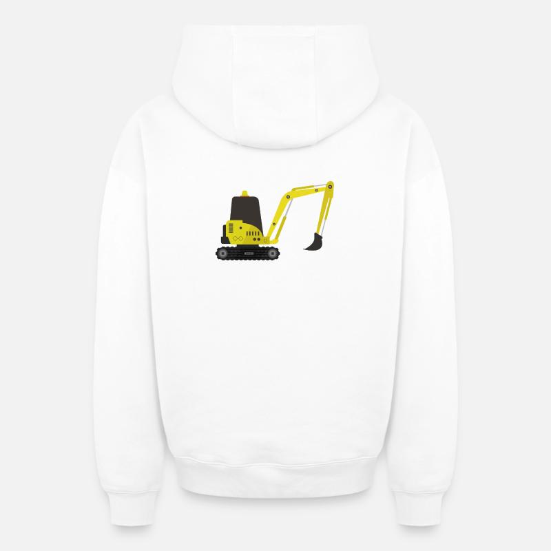 Excavatrice - Sweat à capuche unisexe zippé oversize épais SPREAD - blanc