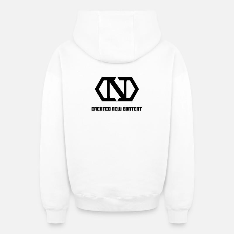 CREATED_NEW_CONTENT_2.0 - Sweat à capuche unisexe zippé oversize épais SPREAD - blanc