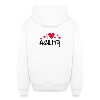 agility - Oversized Heavyweight Unisex Zip Hoodie - Weiß - Hinten - AI Model Male 178 light (178cm)