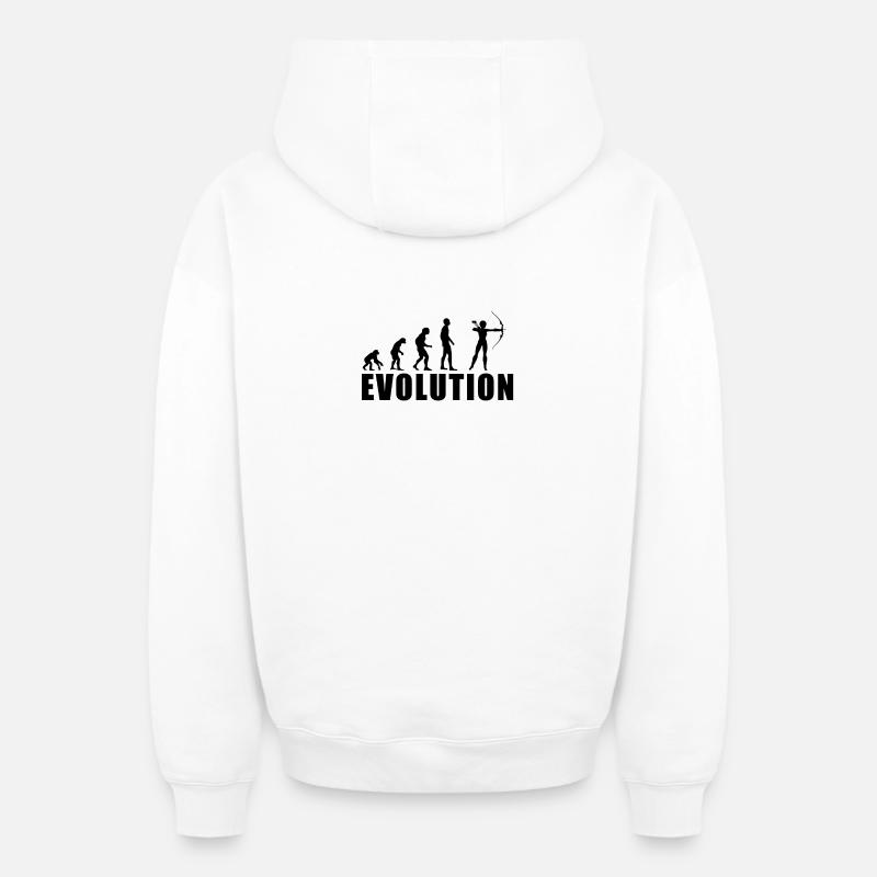 EVOLUTION BOGENSCHIESSEN Geschenk - Sweat à capuche unisexe zippé oversize épais SPREAD - blanc