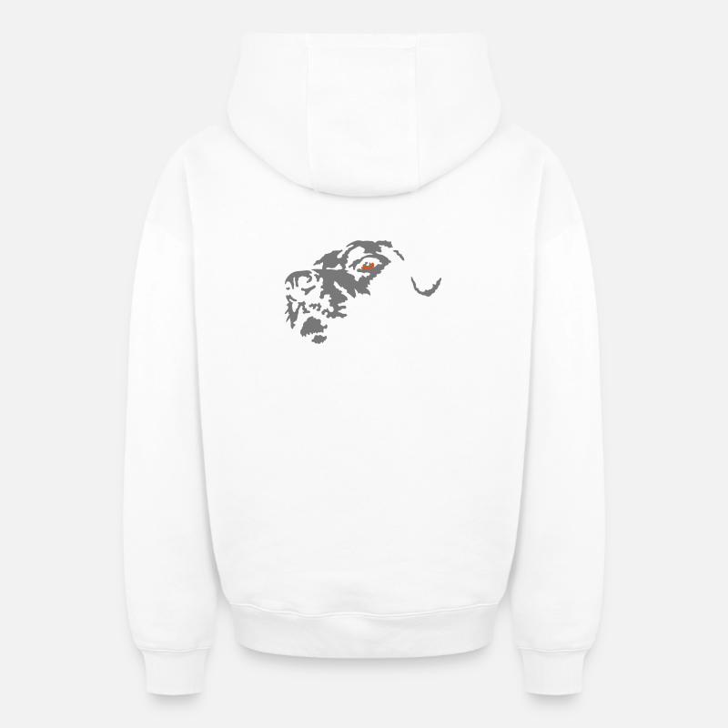 Chat - Sweat à capuche unisexe zippé oversize épais SPREAD - blanc
