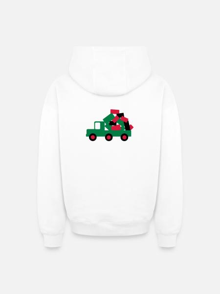 véhicule - Sweat à capuche unisexe zippé oversize épais SPREAD - blanc