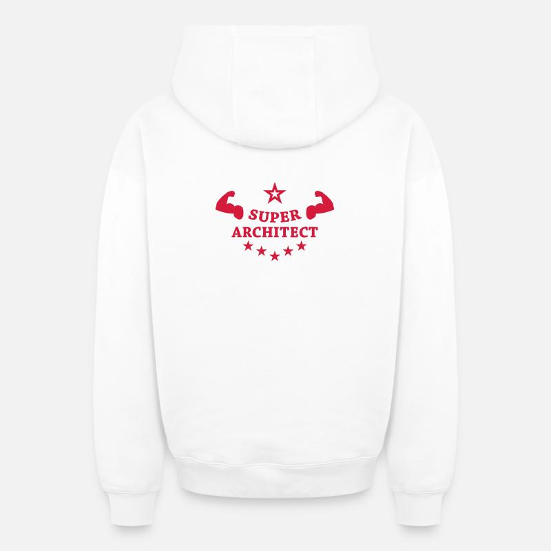 Architecte / Architecture / Travail / Métier / Job - Sweat à capuche unisexe zippé oversize épais SPREAD - blanc