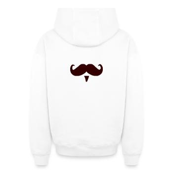 Mustache mustache mustache gift - Oversized Heavyweight Unisex Zip Hoodie - white - Back - AI Model Male 178 light (178cm)
