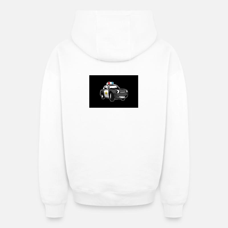 police - Sweat à capuche unisexe zippé oversize épais SPREAD - blanc