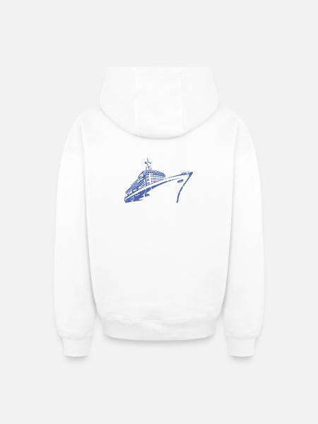 Cruise Ship Cruise Ship Luxury - Oversized Heavyweight Unisex Zip Hoodie - white