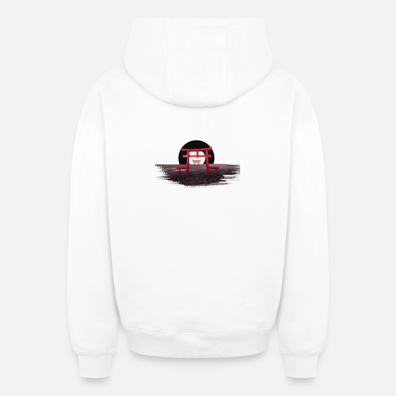 Vinyle SUN - Sweat à capuche unisexe zippé oversize épais SPREAD - blanc