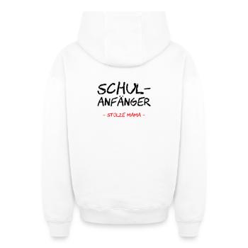 Schulanfänger. Stolze Mama - Oversized Heavyweight Unisex Zip Hoodie - Weiß - Hinten - AI Model Male 178 light (178cm)