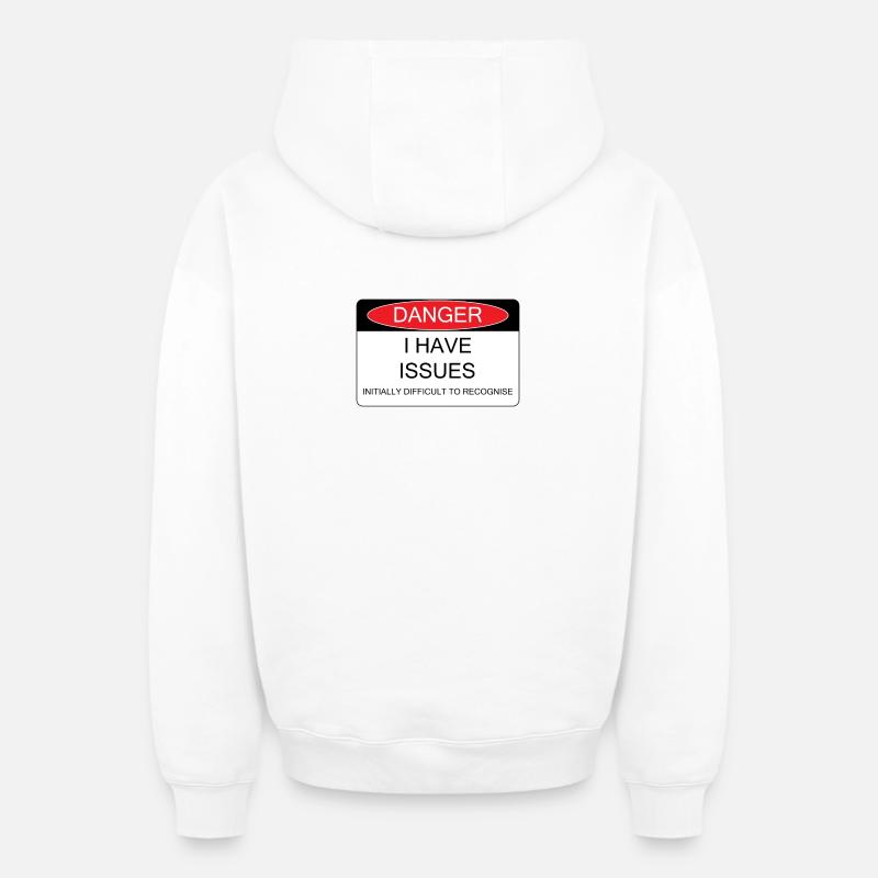 J’ai des problèmes - Sweat à capuche unisexe zippé oversize épais SPREAD - blanc