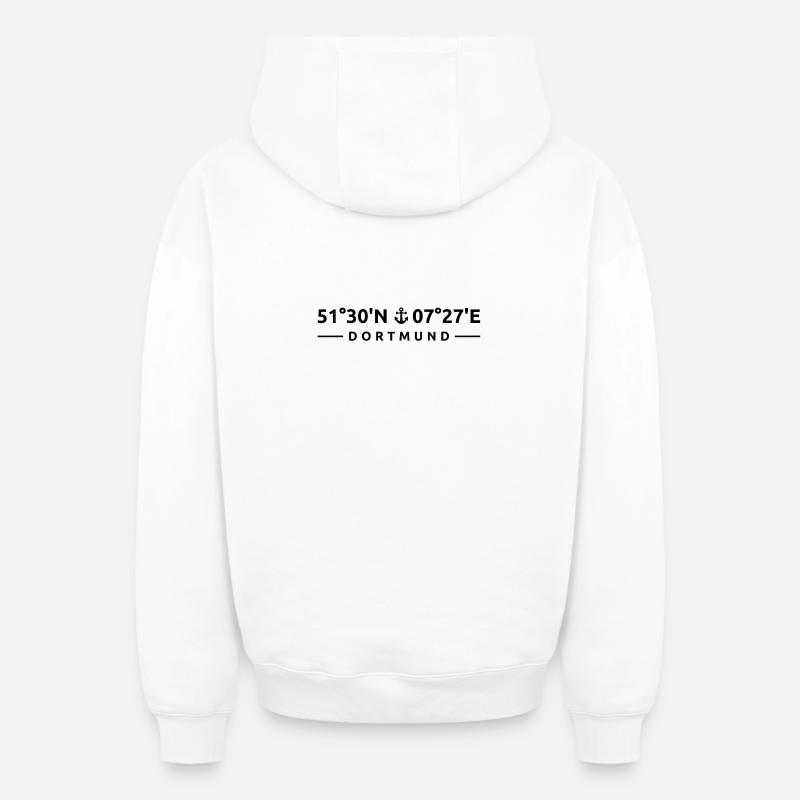 Dortmund - Sweat à capuche unisexe zippé oversize épais SPREAD - blanc