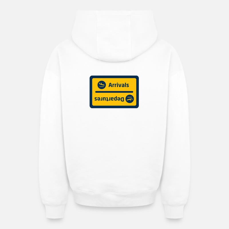 Arrivées/Départs - Sweat à capuche unisexe zippé oversize épais SPREAD - blanc
