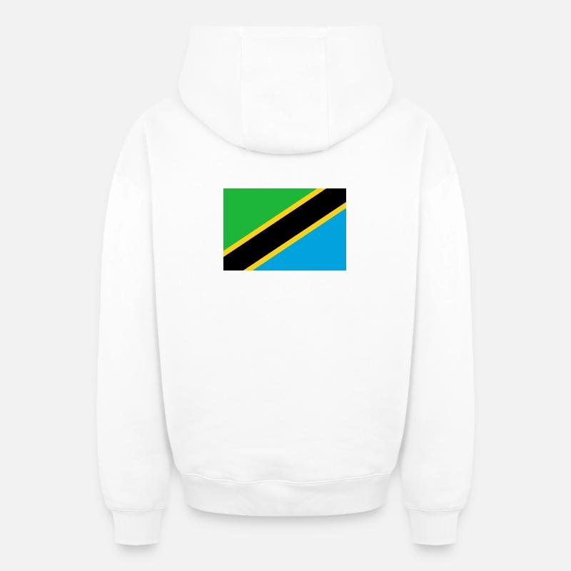 Tanzanie - Sweat à capuche unisexe zippé oversize épais SPREAD - blanc