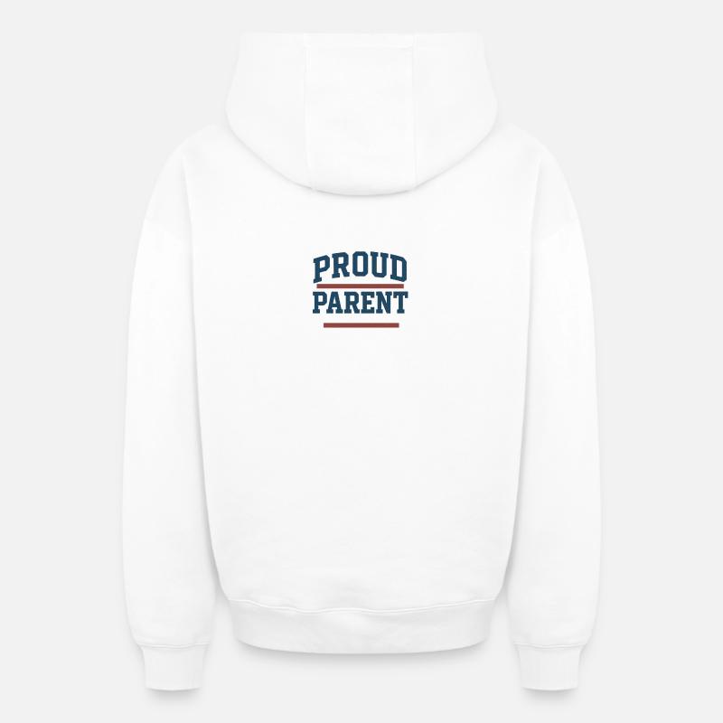 Proud Parent Design - Sweat à capuche unisexe zippé oversize épais SPREAD - blanc