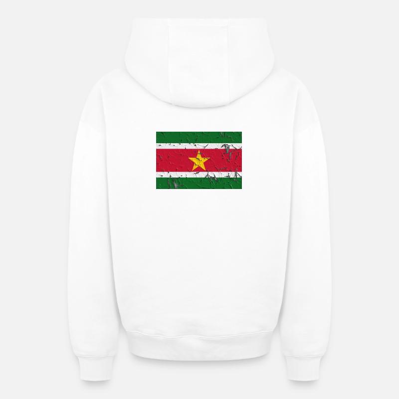 Suriname Suriname - Sweat à capuche unisexe zippé oversize épais SPREAD - blanc