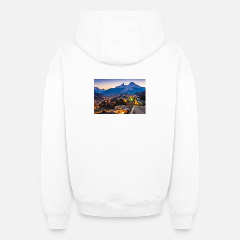 Berchtesgaden mit Watzmann - Oversized Heavyweight Unisex Zip Hoodie - Weiß