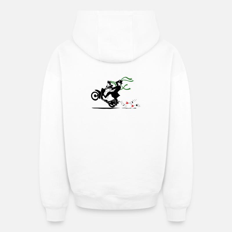 SERBSKI KVASS - Sweat à capuche unisexe zippé oversize épais SPREAD - blanc