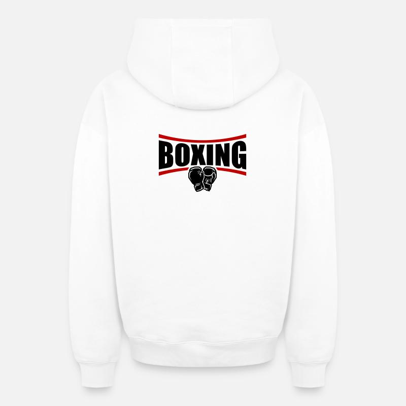 Boîtes de boxe - Sweat à capuche unisexe zippé oversize épais SPREAD - blanc