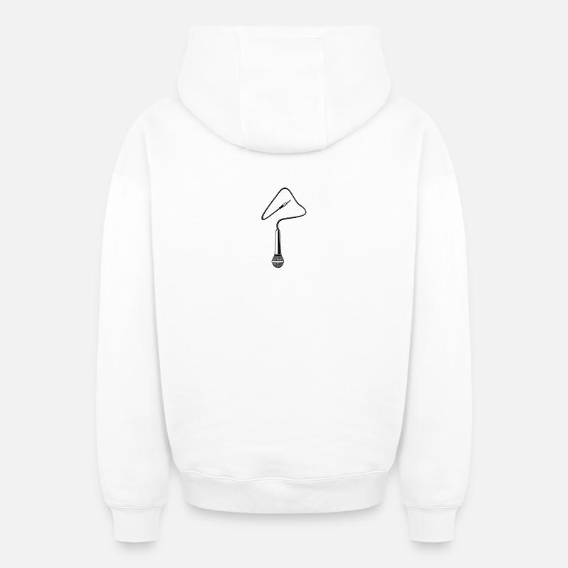 micro - Sweat à capuche unisexe zippé oversize épais SPREAD - blanc