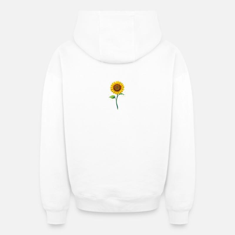 tournesol - Sweat à capuche unisexe zippé oversize épais SPREAD - blanc