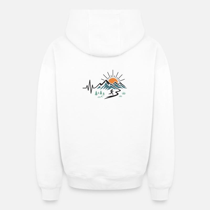 Trail running - Sweat à capuche unisexe zippé oversize épais SPREAD - blanc