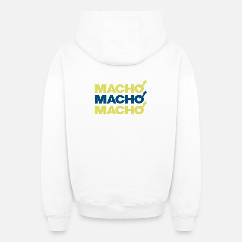 Macho - Sweat à capuche unisexe zippé oversize épais SPREAD - blanc