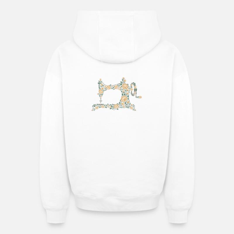 machine à coudre - Sweat à capuche unisexe zippé oversize épais SPREAD - blanc
