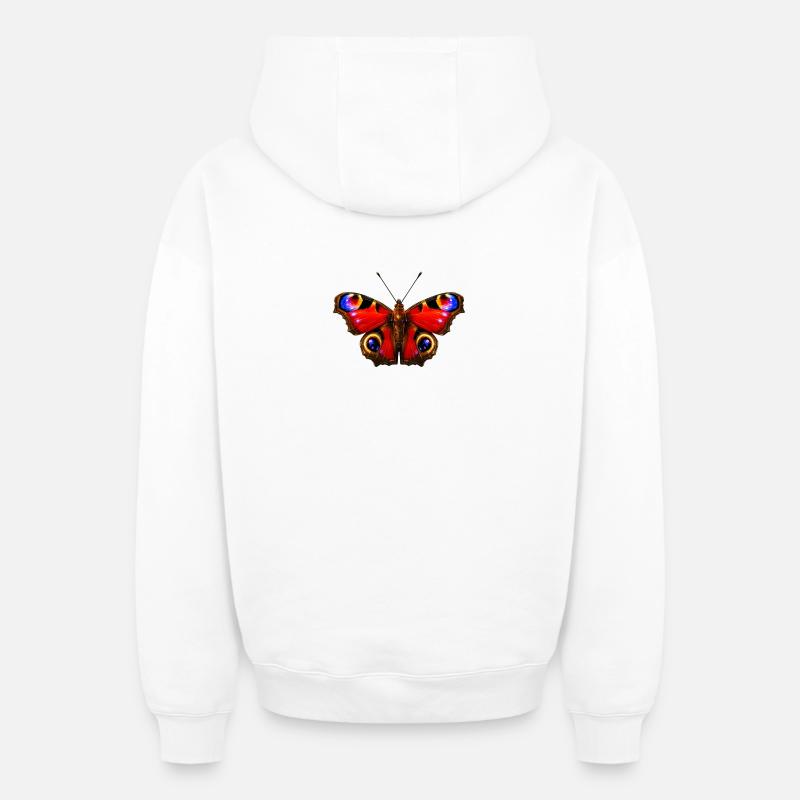 Papillon - Sweat à capuche unisexe zippé oversize épais SPREAD - blanc