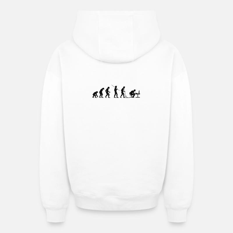 Programmierer Computerfreak Evolution - Oversized Heavyweight Unisex Zip Hoodie - Weiß