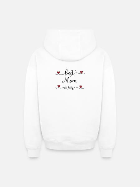 Mom Heart Gift - Oversized Heavyweight Unisex Zip Hoodie - white