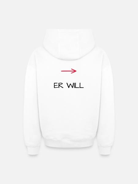 Er will Junggesellenabschied Pfeil - Oversized Heavyweight Unisex Zip Hoodie - Weiß