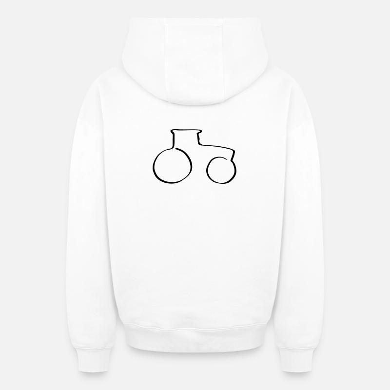 Tracteur de ligne - Sweat à capuche unisexe zippé oversize épais SPREAD - blanc