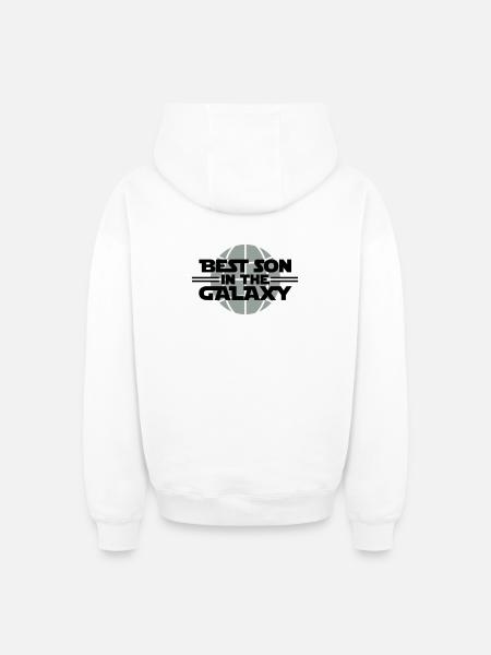 Best Son In The Galaxy - Oversized Heavyweight Unisex Zip Hoodie - white