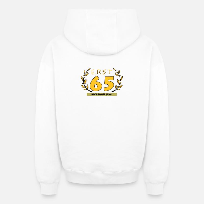 65 ans - Sweat à capuche unisexe zippé oversize épais SPREAD - blanc