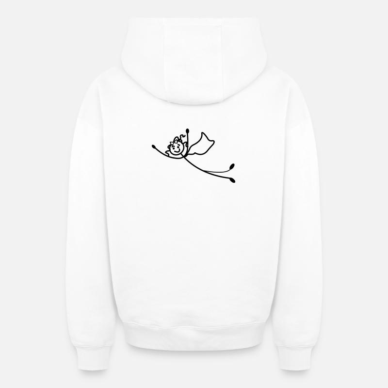 Superwoman vole avec cape - Sweat à capuche unisexe zippé oversize épais SPREAD - blanc