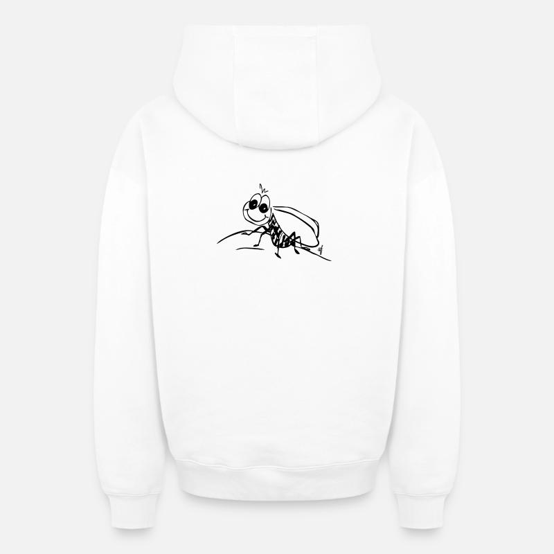 Bee. L’abeille timide « aime-moi » - Sweat à capuche unisexe zippé oversize épais SPREAD - blanc