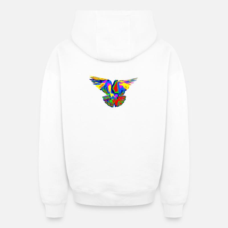 oiseau de fierté - Sweat à capuche unisexe zippé oversize épais SPREAD - blanc