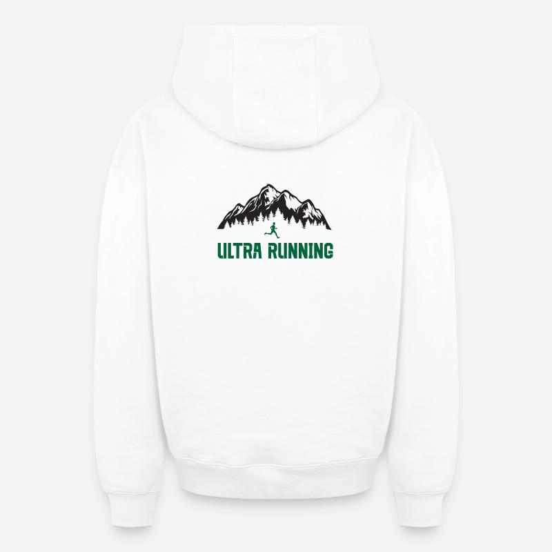 Ultra course à pied - Sweat à capuche unisexe zippé oversize épais SPREAD - blanc