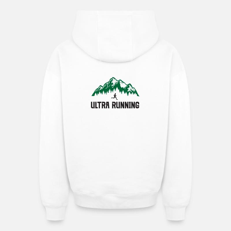 Ultra course à pied - Sweat à capuche unisexe zippé oversize épais SPREAD - blanc