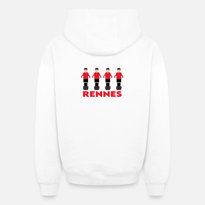 Rennes - Sweat à capuche unisexe zippé oversize épais SPREAD - blanc