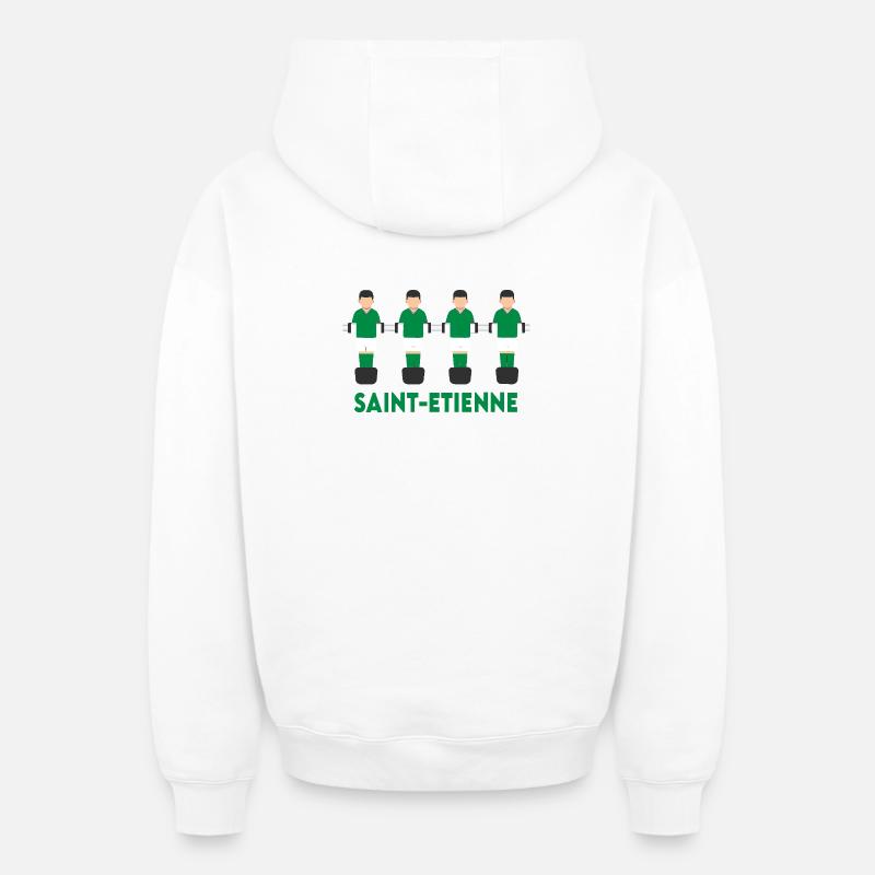 Saint-Etienne - Sweat à capuche unisexe zippé oversize épais SPREAD - blanc
