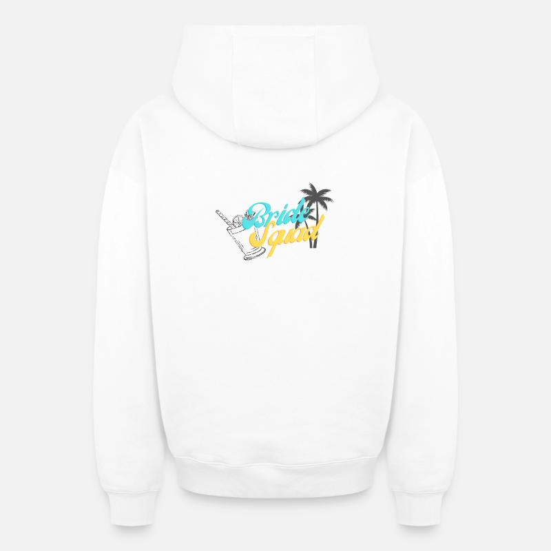 Bride Squad Tropical Sunset Design - Sweat à capuche unisexe zippé oversize épais SPREAD - blanc