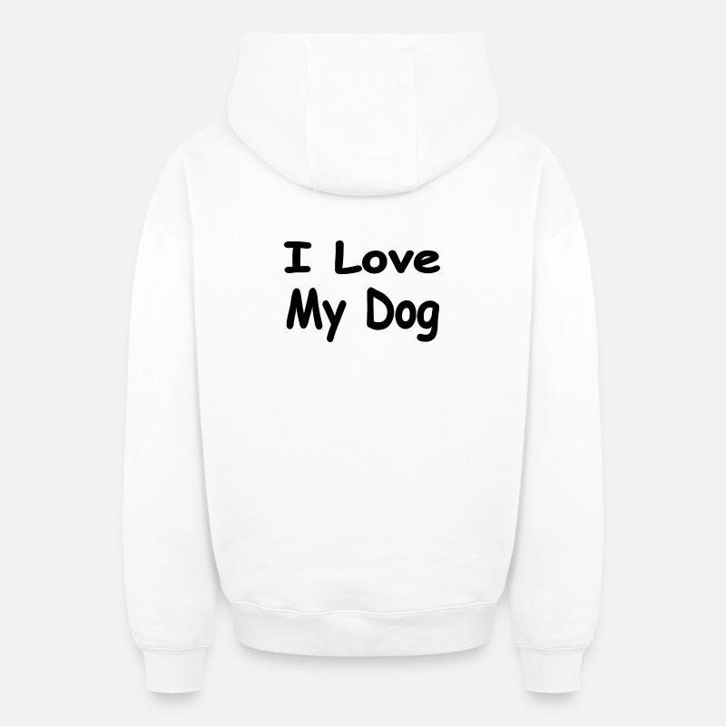 canine - Sweat à capuche unisexe zippé oversize épais SPREAD - blanc