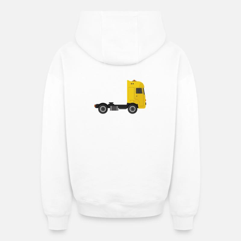 Semi-remorques - Sweat à capuche unisexe zippé oversize épais SPREAD - blanc