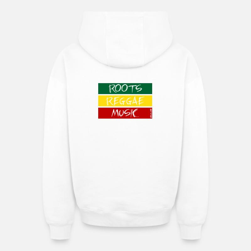 roots reggae music - Sweat à capuche unisexe zippé oversize épais SPREAD - blanc
