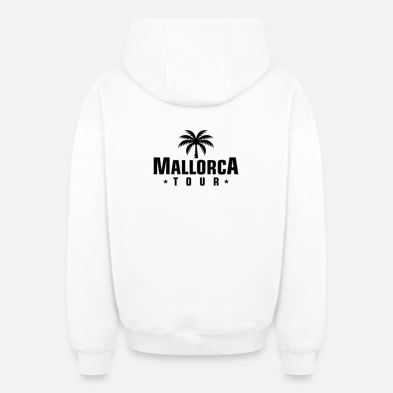 Mallorca Tour - Oversized Heavyweight Unisex Zip Hoodie - Weiß