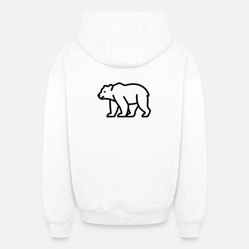 ours - Sweat à capuche unisexe zippé oversize épais SPREAD - blanc