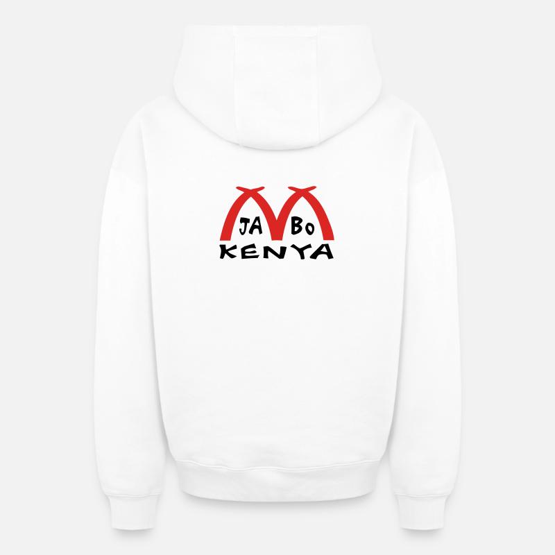 Kenyan - Sweat à capuche unisexe zippé oversize épais SPREAD - blanc