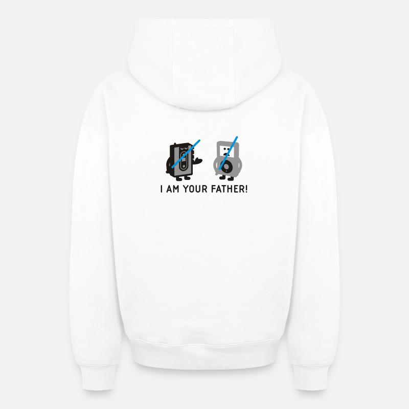 darth vader vs pod - Sweat à capuche unisexe zippé oversize épais SPREAD - blanc