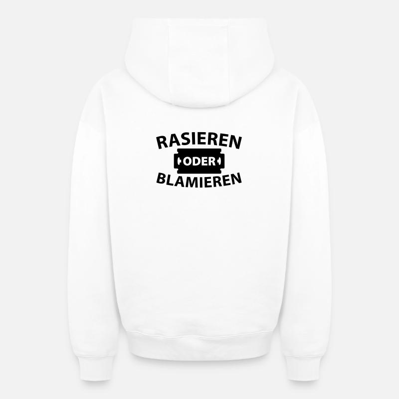 Rasieren oder blamieren - Oversized Heavyweight Unisex Zip Hoodie - Weiß