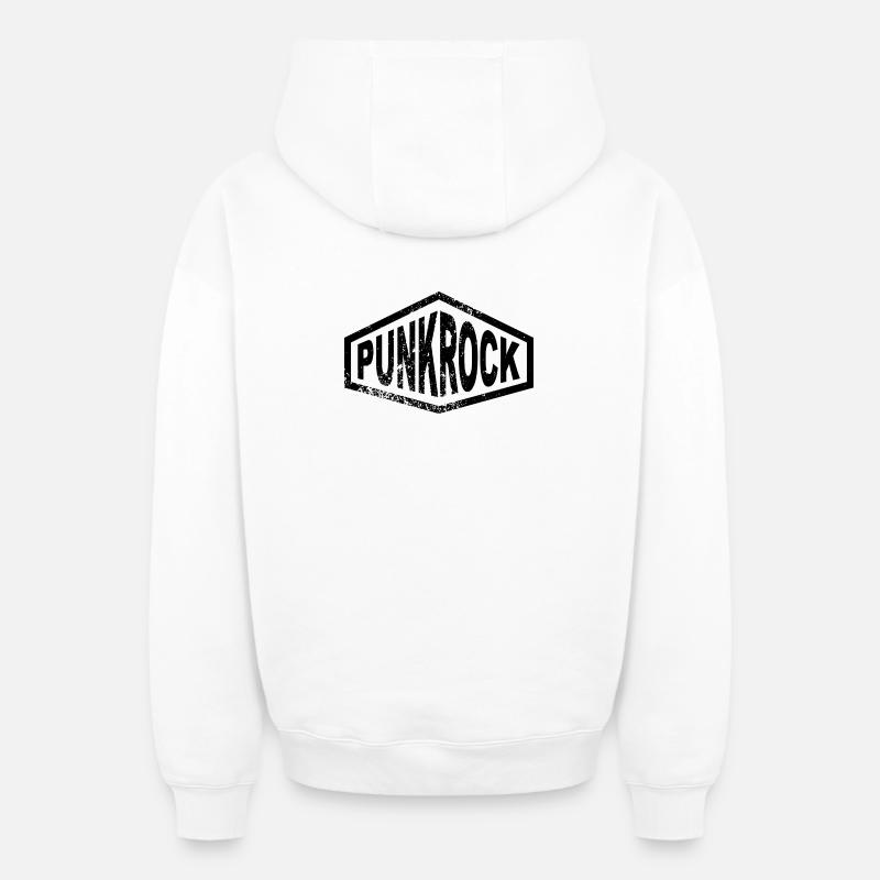 punkrock - Sweat à capuche unisexe zippé oversize épais SPREAD - blanc